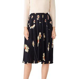 NWT Vince Gardenia Blue Floral Print Pleated Skirt Women's Small S